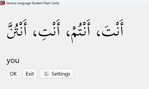 Card-example-Arabic-0 learn arabic vocabulary, serious language student flashcard application