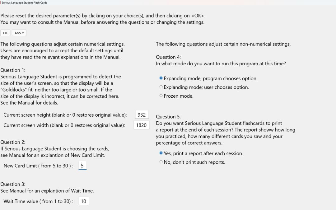vocabulary of a language